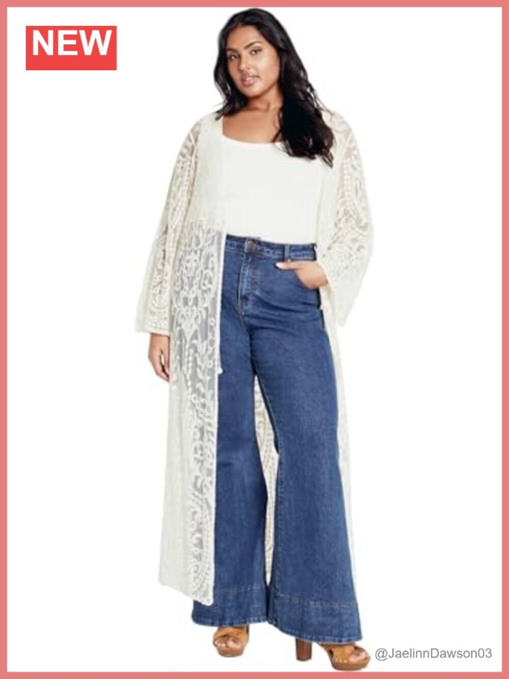 City Chic Plus Size Pretty Thing Duster Cardi V-Neck Bell Sleeve